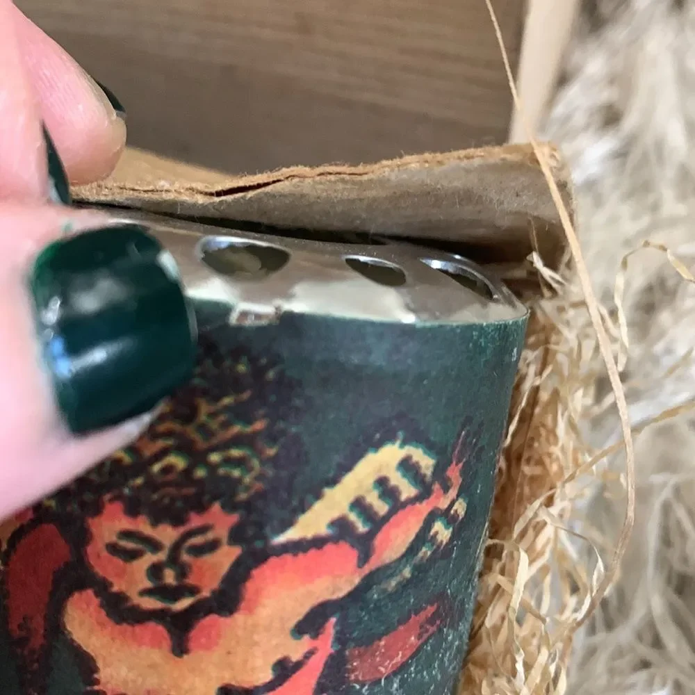 VOTIVO Set‎ Of 4 Cupid Paper Wrapped  Candles Made In Mexico